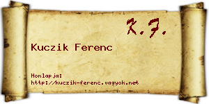 Kuczik Ferenc névjegykártya
