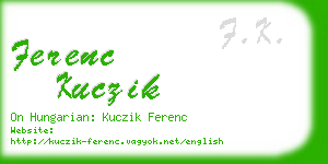 ferenc kuczik business card